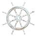 Deco 79 Wood Ship Wheel Nautical Maritime Decor, 24-Inch