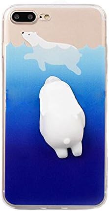 iPhone 7 Plus 3D Squishy Case, Aigogo Cute Kawaii Cartoon Animals Soft Phone Case Cover For iPhone 7 Plus 5.5 inch (Ocean Polar Bear)