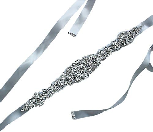 alkky Bridal Sash Wedding Rhinestone Crystal Belt For Bride, Bridesmaid Prom Evening Dresses