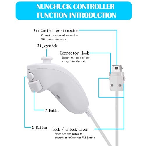 image for Poulep 2 Packs Nunchuk Nunchuck Controllers Joystick Gamepad Compatiab