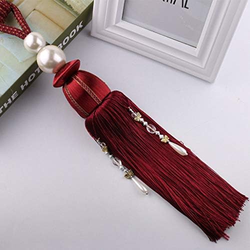 NOMIMAS 1 Pair Tassel Bead Curtain Tiebacks Hanging Holdbacks for Curtain Accessories Pearls Ball Curtain Decor