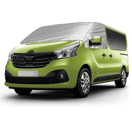 Opaltool Couverture de pare-brise avant pour Opel Vivaro, Trafic, Fiat Talento N-issan NV300 2014-2023, de luxe, argent, couverture thermique pliable