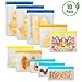 Reusable Food Storage Bags 10 Pack, MOICO 4 FDA Grade PEVA Reusable Sandwich Bags, 3 Reusable Snack Bags for Kids and 3 Large Leakproof Ziplock Freezer Bags for Home Kitchen, Travel & Make Up