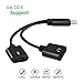 Jackiey 92 Dual Lightning Adapter and Splitter, Charger, Double Headphone Audio and Charge Converter for iPhone 7/7 Plus, Black