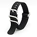 CIVO Heavy Duty G10 Zulu Military Watch Bands NATO Premium Ballistic Nylon Watch Strap 5 White Rings with Stainless Steel Buckle 20mm 22mm 24mm … (Black, 20mm)