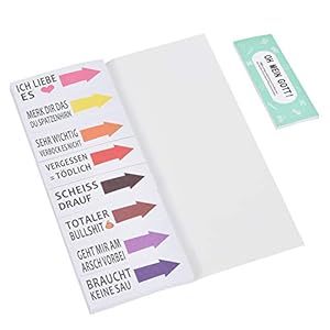 Lustig Haftnotizen die bunten Klebezettel 8 Blöcke 50 Blatt Büro Gadgets Lehrer Geschenke Studenten Block Sticky Notes Streifen Page Marker Textstreifen bunten Klebezettel – 400 Blatt 19x59mm