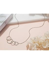 Burning Love - Collar con colgante de cuatro círculos entrelazados para mujer, diseño de 40 cumpleaños