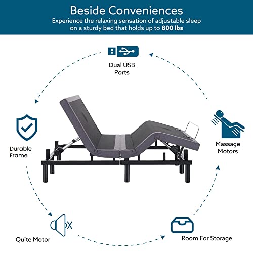 Naomi Home Pain Relieving IdealBase Adjustable Bed Frame Full
