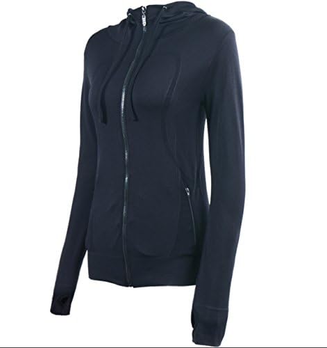 HIYAGO Lightweight Active Performance Full-zip Hoodie Jacket(Black) XL