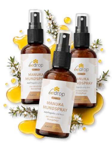 bedrop | Propolis Halsspray mit Manuka Honig & Anis, Spray mit echtem Manuka Honig - Imker Qualität (3x 30ml Set)