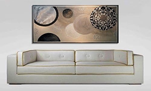 Original abstract painting, silver-gray-pearl Galaxy wall painting on canvas, large modern art with shimmering elements and heavy textures