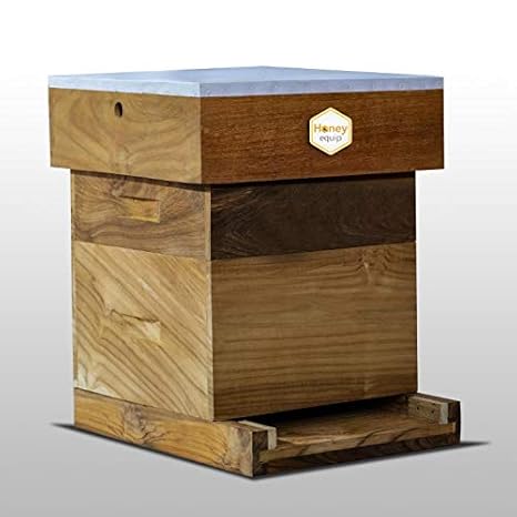 Honey Equip Honey Bee Hive Box Wooden Assembled and Complete Set (Jungle Wood)