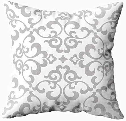 Shorping Body Pillow Case with Zipper, Zippered Pillowcases 20X20Inch Throw Pillow Covers Floral Pattern Damask Background Graphic Modern Baroque for Home Sofa Bedding