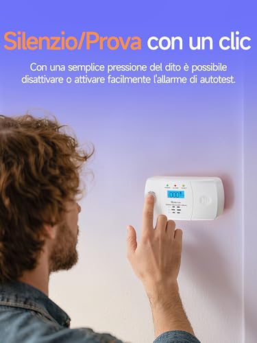 Heiman Carbon Monoxide Detector with LCD Display, Electrochemical Sensor 10 Years, 85 dB Alarm, 5 Year Replaceable AA Batteries, EN 50291 CE UKCA RoHS Certified - HM-722ESY