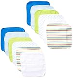 Luvable Friends 12 Pack Washcloths, Blue