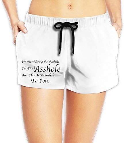LULULUON Print Fashion Summer Women Beach Pants I'm Not Always An Asshole Women's Sport Shorts Casual Half Short Pants XX-Large