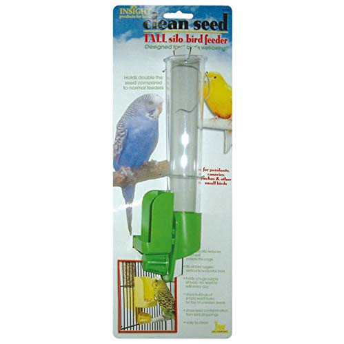 JW Pet Company Clean Seed Silo Bird Feeder Bird Accessory, Tall (Colors Vary)