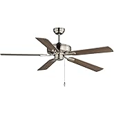 Maxim Super-Max - 5 Blade Ceiling Fan In Contemporary Style-14.5 Inches Tall and 52 Inches Wide-Satin Nickel Finish