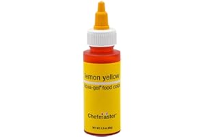 Chefmaster Lemon Yellow Liqua-Gel® Food Coloring | Vibrant Color | Professional-Grade Dye for Icing, Frosting, Fondant | Baking & Decorating | Fade-Resistant | Easy-to-Use | Made in USA | 2.3 oz