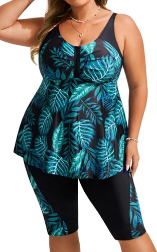 Hanna Nikole Women's Size Tankini Swimsuit Flowy