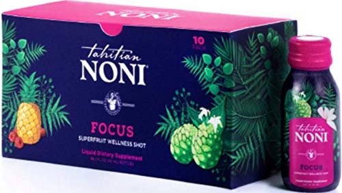 TAHITIAN NONI Juice. Focus. 10 Pack -2Oz Glass Bottle of Tahitian Noni Juice