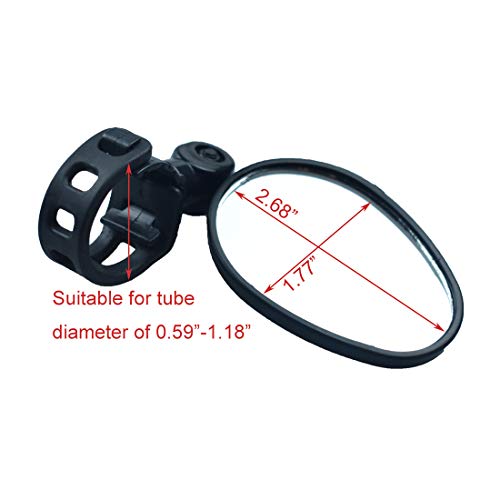 ELCYCO Bike Rearview Mirrors Adjustable & Rotatable Handlebar End Mount Convex Glass Mirror Easy Install