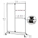 Tatkraft Marvel Heavy Duty Adjustable Clothes Rack on Wheels, Rolling Double Rod Garment Rack, Chromed Steel