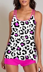 Omichic Women's Loose Tankini Top with Boyshorts
