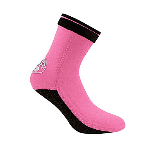 AILELAN Sand Socks, 3mm Neoprene Socks, Sand-Proof Upgrade Design Wetsuit Sock for Snorkeling, Kayak, Swimming Water Sports Keep Your Feet Warm and Provided Protection (Pink, M)