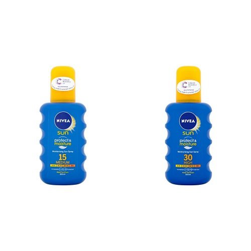 Nivea Sun Immediate Protection Moisturising Sun Spray SPF15 200ml & SPF30 200ml Set Duo Set