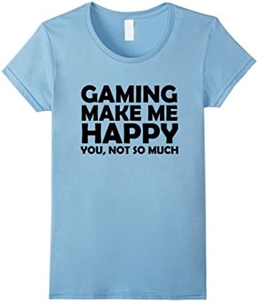 Womens Gifts for Dad - Gamer Gifts for Gamers - Gaming Makes Me Hap Large Baby Blue