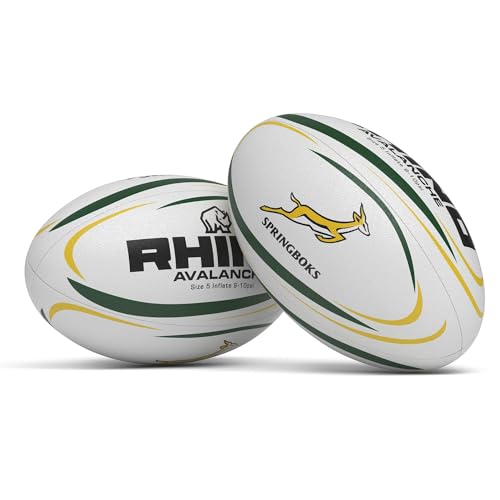 Rhino Rugby Ball SA Avalanche White/Green/Gold Size 4