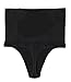 ShaperQueen103 Thong - Womens Basic Every-Day High-Waist Shapewear Trainer Tummy Control Thong Panty Underwear (L, Black)