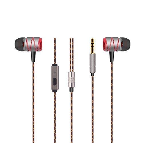 Sonzi In Ear Earphones Stereo Headphones For IPhone/IPod/IPad etc. - 3.5 mm Interface Devices - Silver and Red