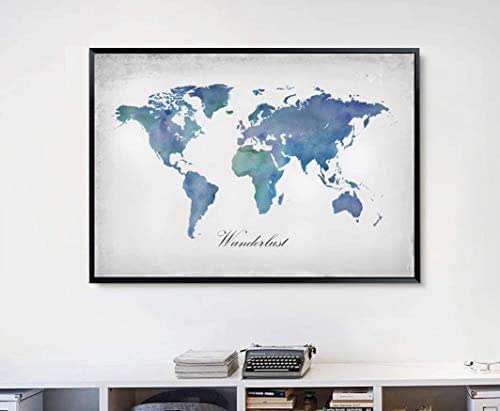 Amazon.com: World Map Wall Art, World Map Painting, Canvas/Paper Wall