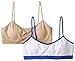Hanes Girl's Seamless Foam Bra, Nude/White/Navy Glisten, Large (Pack of 2)