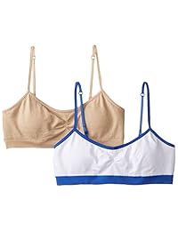 Hanes - Sujetador de espuma sin costuras para niña (2 unidades)