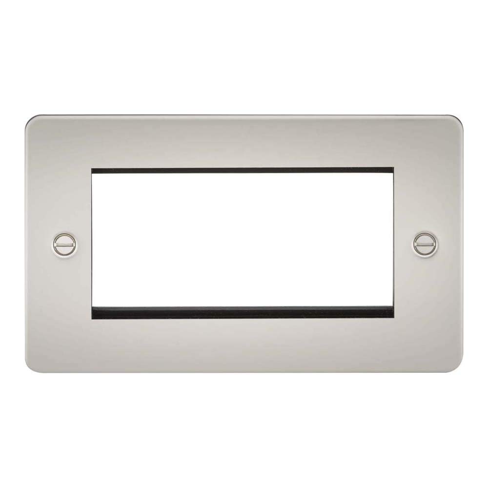 Knightsbridge FP4GPL Flat Plate Modular Faceplate, Pearl, 4G — image 1