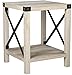 Walker Edison Sedalia Modern Farmhouse Metal X Side Table, 18 Inch, White Oak