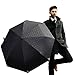 VILLASON UPF 40+Anti UV Auto Open/Close Windproof & Waterproof Compact Travel UmbrellaTriple FoldingSturdy Rain Repellant Canopy with Reflective StripsUltra slim and light (Black)