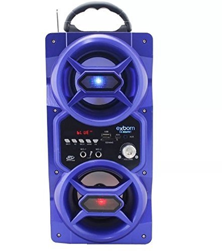 Caixa Som Bluetooth Amplificada Azul Entrada Auxiliar, Cartão SD, USB Exbom CS-M269BT (Azul)