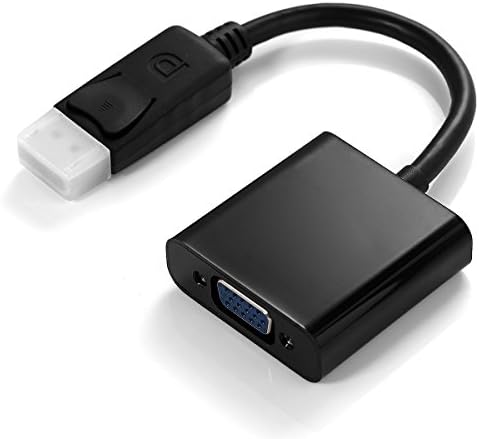 Jmday Gold Plated DP DisplayPort to VGA Male to Female Cable Adapter - Black
