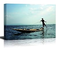 Canvas Wall Art Fisherman Canvas Prints Home Artwork Decoration for Living Room,Bedroom - 12x18 inches