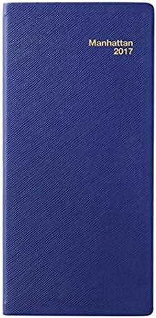 Per Annum 2017 Manhattan Pocket Diary, Simulated Leather Cover in 8 Colors (Blue)