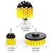 Vila Drill Brush Set, Yellow, Durable Synthetic Fiber, Attaches to Any Drill, Effectively Removes Stains, Great for Tubs, Shower Pans, Floor Tiles, Glass Stove Tops, 3-Pack