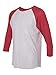 Next Level Apparel Unisex Triblend 3/4-Sleeve Raglan Large VIN RD/HTHR WHT