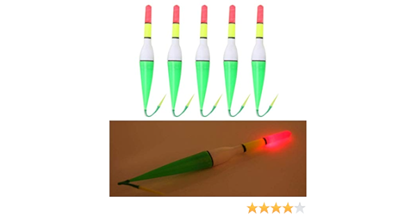 Zeagro 5 unids/set iluminante pesca corcho plástico flotador eléctrico luz LED intermitente boya vertical suave cola flotador