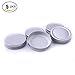 Mason Jar Lids with Straw Hole Silver 5 PCS(Mason Jar not included)