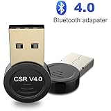 Techkey USB Bluetooth 4.0 Adapter for PC, Wireless Dongle, for Stereo Music, VOIP, Keyboard, Mouse, Support All Windows 10 8.1 8 7 XP vista (black-1)