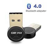 Techkey USB Bluetooth 4.0 Adapter for PC, Wireless Dongle, for Stereo Music, VOIP, Keyboard, Mouse, Support All Windows 10 8.1 8 7 XP vista (black-1)